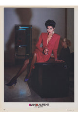 F/W 1985 Yves Saint Laurent Ad Campaign Black Jersey Plunge Dress