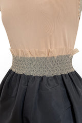Prettiest 1998 Isaac Mizrahi Sleeveless Top & Black Silk & Silk Chiffon Taffeta Skirt Set