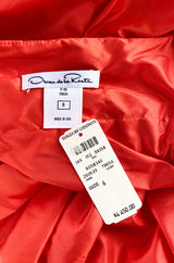 Resort 2008 Oscar de la Renta Look 56 Bright Coral Silk Full & Open Tiered Runway Dress