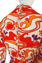 1970s Silk La Mendola Silk w Chiffon Skirt