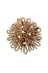 1950s TIFFANY & CO. Diamond Gold Starburst Brooch