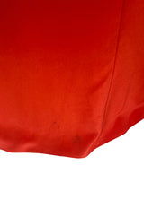 Recent Rochas Red Silk Backless Dress w Ruffle Detail at Low Back