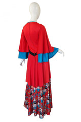 1971 Giorgio Sant' Angelo Medieval Collection Printed Jersey Dress