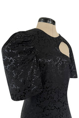Fabulous Resort 2017 Celine by Phoebe Philo Cut Out Black on Black Floral Print Dress