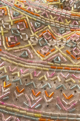 Spring 1981 Halston Couture Runway Hand Beaded Pastel Color Dress