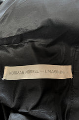 Outstanding 1960s Norman Norell Black Wool Crepe Dress w Full Tiered Skirting