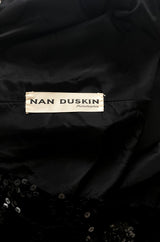 Documented Fall 1970 Oscar de la Renta Ostrich Feather & Sequin Silk Dress