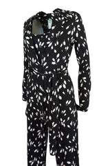 c.1976 Diane Von Furstenberg Black & White Jumpsuit & Jacket Set