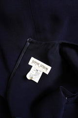 1990s Sophie Sitbon Minimalist Deep Blue Front Cut Out Bralette Dress