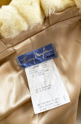 Incredible 1980s Thierry Mugler Cinched Waist Faux Fur Hooded Coat