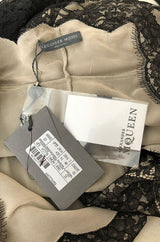 Fall 2010 Alexander McQueen Black Scalloped Lace Wrap Dress