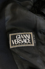 1990s Gianni Versace Couture Sleek & Tailored Black Coat or Dress
