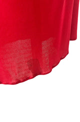 Documented 1973 Bill Blass Couture Tie Detailed Red Silk Jersey Dress