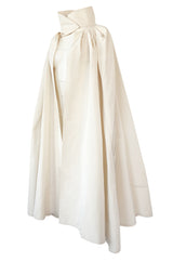 F/W 1996 Givenchy Couture Runway Ivory Silk Taffeta Over Skirt Cape