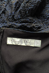 Runway Fall 2019 Christian Dior by Maria Grazia Chiuri Deep Blue & Black Off Shoulder Dress