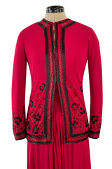 Spring 1976 Chanel Haute Couture Silk Jersey Dress & Lesage Beaded Jacket