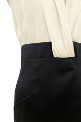 Classic Fall 2000 Chanel by Karl Lagerfeld Haute Couture Pleated Top & Black Silk Dress