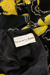 Important Fall 1970 Oscar de la Renta Ad Campaign Silk Brocade Dress