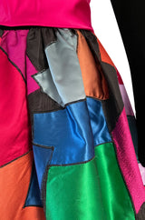 Iconic Fall 1980 Possible Yves Saint Laurent Haute Couture Dress Patchwork & Velvet Dress