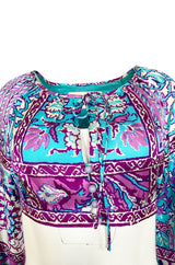 Spring 1970 Donald Brooks Documented Cropped Top & Pants Silk Set