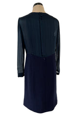 Spectacular Spring 2003 Chanel by Karl Lagerfeld Haute Couture Blue Beaded Runway Dress Coat Suit