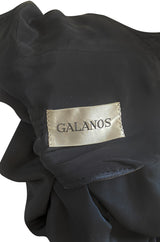 Spring 1964 James Galanos Huge Floral Screened Black Silk Dress