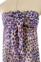 Gorgeous Spring 1977 Givenchy Runway Ad Campaign Strapless Purple Silk Chiffon Dress