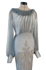 Important Fall 2009 John Galliano “Beautifully Iced Maidens” Beaded Net Pale Blue Grey Dress