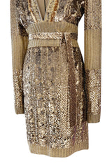 Highly Documented Fall 2006 Gucci by Frida Giannini Runway Gold Sequin Mini Dress
