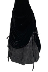 Fall 1998 Christian Lacroix Runway Black Velvet Dress W Signature Puffed Silk Taffeta Underskirt