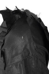 Teens or 1920s Ballas Hess Black Silk Jacket w Gorgeous Pockets & Sleeves