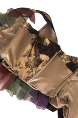 Fall 1992 Christian Lacroix Elaborate Gold & Silk Corset Top & Skirt