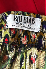 Fall 1989 Bill Blass Gold Silk Lame Leopard Evening Jacket & Skirt Suit