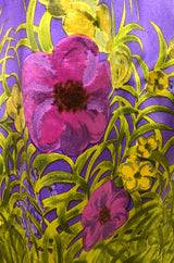 1960s Oscar de la Renta Prettiest Painted Floral Silk & Metallic Dress