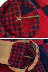 Documented 1971 Rudi Gernreich Red & Navy Check Dress w Belt