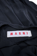 Prettiest 2000s Marni by Consuelo Castiglioni Deep Blue Black Silk Draped Dress