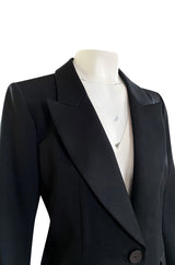 Iconic Fall 1996 Yves Saint Laurent True Haute Couture 'Le Smoking' Black Tuxedo Skirt Suit