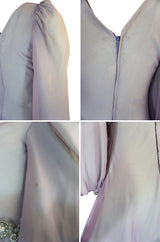 1970s Stavropoulos Couture Layered Bias Cut Silk Chiiffon Dress