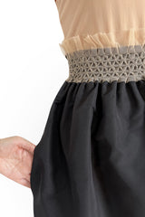 Prettiest 1998 Isaac Mizrahi Sleeveless Top & Black Silk & Silk Chiffon Taffeta Skirt Set