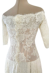 Incredible 2012 Alexander McQueen Ivory Lace Corseted Wedding Dress w High Front and Trained Back
