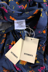Fall 2016 Vetements Blue Floral Jersey Runway Dress Look 41