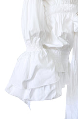 Spring 2006 Roberto Cavalli White Cotton Plunging Mini Dress