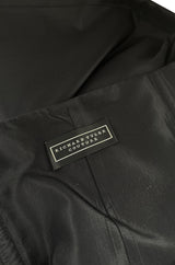 Minimalist 1990s Richard Tyler Couture Strapless Black Silk Dress