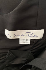 Fall 2004 Oscar de la Renta Runway Feather & Black Silk Hourglass Dress