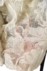 Fall 2009 Chanel Gossamer Mohair Knit Ruffled Sleeve Fantasy Evening Jacket