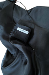 Fall 2014 Christian Dior by Raf Simons Micro Mini Black Silk Satin Dress