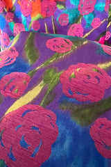 Prettiest 1970s Bergdorf Goodman One Shoulder Silk Brocade Woven Pink Rose Dress
