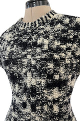 Runway Fall 2011 Chanel by Karl Lagerfeld Black & Ivory Knit Dress w Fringed Open Back
