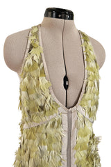 Spring 2003 Gucci by Tom Ford Rare Runway Look 27 Plunge Front Feather Mini Dress