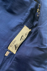 1968 Bill Blass Metallic Vogue Documented Metallic Gold & Blue Coat or Dress